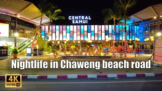 Nightlife Chaweng Walking street Koh Samui 2021  Virtual walking tour  Streets of Thailand [upl. by Tellford]