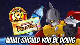 WHAT SHOULD YOU BE DOING RIGHT NOW DURING PART 2 OF THE 9TH ANNIVERSARY DBZ DOKKAN BATTLE [upl. by Ecirahs]