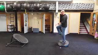 BOSU Ball Single Leg Stance with Trampoline Toss  Physical Therapy Balance Exercises [upl. by Brigit197]