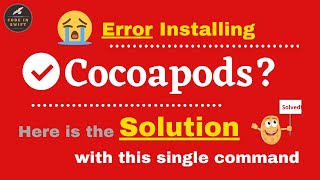 Error Installing Cocoapods  Fix Cocoapods Installation Error [upl. by Fortunio]