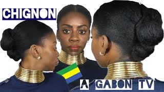 Mon TUTO CHIGNON que je présente SUR GABON télévision [upl. by Hareenum251]