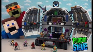 Ninja Turtles Mega Bloks TECHNODROME Playset TMNT Teenage Mutant 1980s Unboxing Stop Motion Toys [upl. by Lantz]