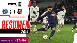 ¡AGÓNICO EMPATE PARISINO PARA SEGUIR CON 11 PUNTOS DE VENTAJA  PSG 11 Rennes  RESUMEN [upl. by Llewsor]