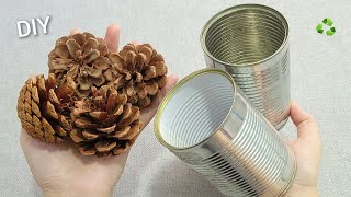 I make MANY and SELL them all Genius Recycling Idea with Empty cans and pine cone  Amazing trick [upl. by Perl]