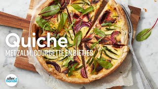 Zalmquiche met courgette en bietjes  Recept  Allerhande [upl. by Yttik351]