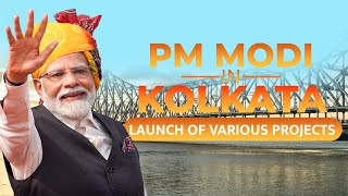 LIVE PM Modi inaugurates dedicates amp lays foundation stone of projects in Kolkata  Metro tunnel [upl. by Eenttirb]