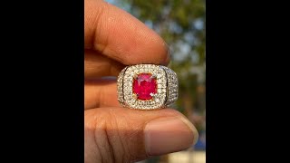 Natural 167ct red ruby heat hq top luster microsetting [upl. by Haidedej]