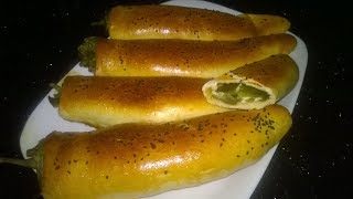 Recette du pain farci avec du poivron au fromage وصفة الخبز المحشي بالفلفل لحلو بالجبن [upl. by Stanfill]