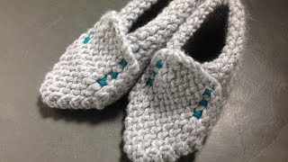 Cómo tejer unas zapatillas  pantuflas de invierno con telar Tutorial DIY [upl. by Anilos]