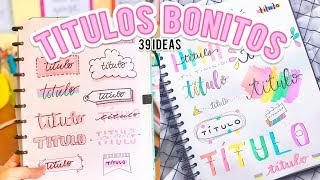 39 TITULOS BONITOS Y FACILES PARA TUS APUNTES ❤️SIN LETTERING  Tutoriales Belen [upl. by Sivatco]