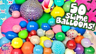 Whats Inside 50 SLIME Squishy Balloons MASSIVE Slime Smoothie stayhome [upl. by Odette]