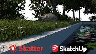 Skatter Plugin Tutorial  Sketchup 2020 Vray Next 40 [upl. by Markland470]