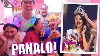 MISS UNIVERSE 2018 REACTION VIDEO PANALO SI CATRIONA GRAY  LC VLOGS 215 [upl. by Tremain]