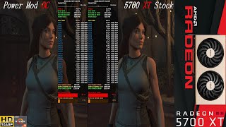 5700 XT Stock vs Power Mod Overclock Ryzen 9 3950X [upl. by Enyamrahc]