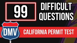 California DMV Permit Test 2024 99 Difficult Questions [upl. by Sartin]