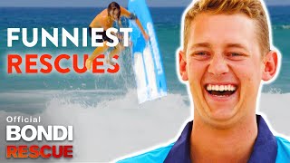 FUNNIEST Lifeguard Rescues In Bondi Rescue History [upl. by Solley]