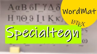 WordMat  Specialtegn [upl. by Beata]