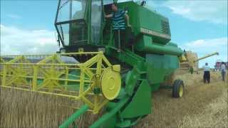 Vintage combine harvesters working [upl. by Freeborn]