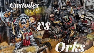 New codex Battle Report Orks Vs Adeptus Custodes 10th edition [upl. by Vadim]