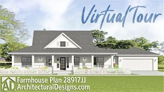 1800 Sq Ft 3Bedroom Modern Farmhouse Plan 28917JJ  Interior Walkthrough amp 360° Exterior Tour [upl. by Zahara]