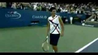 Djokovic impersonates FedNadalARodHewittSharapovaGoran [upl. by Ecinna]