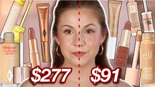 Drugstore Dupes for High End amp Luxury Makeup FULL FACE SIDE BY SIDE [upl. by Eelek]