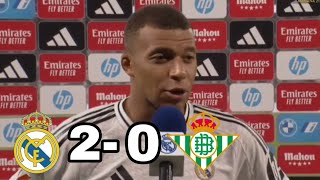 Kylian Mbappe post partido y breve análisis del partido Real Madrid vs Real Betis [upl. by Cid]