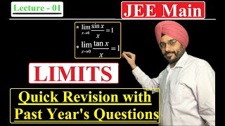 LIMITS Part  01  JEE mains  Quick Revision Notes  Amardev Singh Math Squares [upl. by Normi]