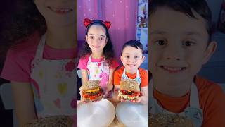 A recipe for a healthy square vegetarian hamburger for children shorts viral cooking children [upl. by Nryhtak]