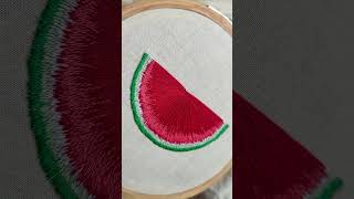 🍉 ❤️💚🖤🤍 🫂 needlework needle art embroidery handembroidery threadwork ytshorts [upl. by Plotkin]