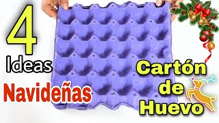 4 Nuevas y Originales Ideas con Cartón de Huevo 🎄🎅 Manualidades con Reciclaje 2022 [upl. by Roque828]