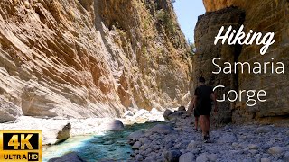 Hiking Samaria Gorge in Crete 4K relaxing nature ASMR [upl. by Sandell]