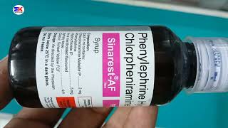 Sinarest Af Suspension  Chlorpheniramine Maleate and Phenylephrine Sodium Menthol Syrups  Sinarest [upl. by Ahtera]