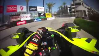 VISOR CAM Sebastien Bourdais at the 2018 Toyota Grand Prix of Long Beach [upl. by Halden]