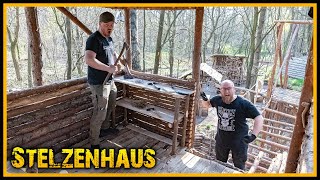 Das Stelzenhaus  Es nimmt kein Ende 🤣 Part 8  Bushcraft Outdoor Shelter [upl. by Bronwyn]