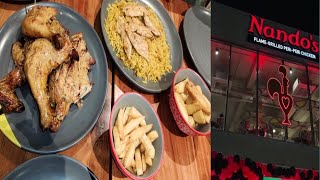 Trying Nandos Chicken for the first time  Nandos Food review  life with ayesha [upl. by Gunthar104]