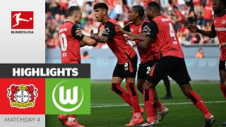 In Leverkusen Style  Bayer 04 Leverkusen  VfL Wolfsburg 43  Highlights  Matchday 4 [upl. by Alegna419]