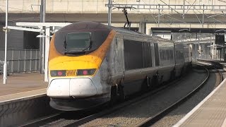 High Speed Trains at Ebbsfleet International 160914 [upl. by Rennie]