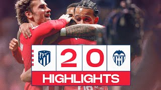 HIGHLIGHTS  Atlético de Madrid 20 Valencia [upl. by Dehnel282]