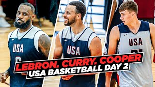 LeBron James amp Steph Curry vs Cooper Flagg During USA Basketball Scrimmage [upl. by Anyg]