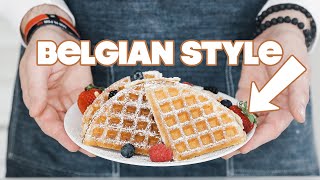 Homemade Belgian Waffles Recipe Brussels Style [upl. by Laresa]