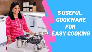 5 Useful Cookware For Easy Cooking  Must Have Cooking Utensils  With English Subtitles [upl. by Riatsila571]