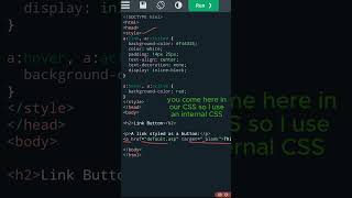 CSS Coding 101 10 Create Link Button Style using CSS csstutorial shortsfeed [upl. by Aicertal]