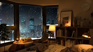 Smooth Jazz Piano Music in Cozy Bedroom  Relaxing Jazz Music for Sleep Study Focus Work [upl. by Santiago]