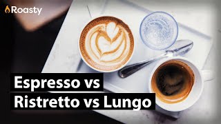 Espresso vs Ristretto vs Lungo Caffeine Levels And Ratio Pours [upl. by Matthews136]