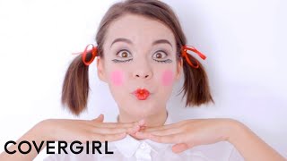 Halloween Doll Makeup Tutorial with Ingrid Nilsen  COVERGIRL [upl. by Aleekat629]