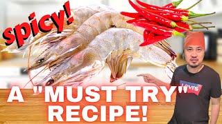 SPICY PRAWN ADOBO  FILIPINO STYLE ADOBONG HIPON  SHRIMP PRAWN RECIPE With ENGLISH SUBTITLES [upl. by Ayanal]