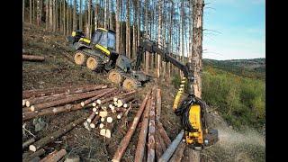 🌲4KErgo in slope • Ponsse Ergo amp Herzog Winch • HarvesterAction • DroneView • Alterauge • Part1🌲 [upl. by Aesoh741]