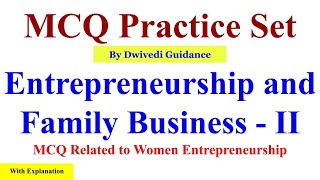 Women Entrepreneurship MCQ Entrepreneurship and Family Business MCQ lucknow university mcq exam [upl. by Llebanna730]