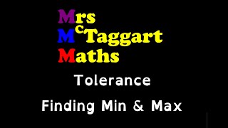 tolerance  finding the maximum and minimum [upl. by Aitnis]